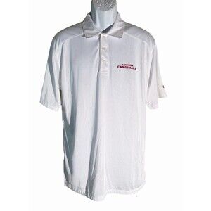 NIKE ARIZONA CARDINALS NFL‎ Short Sleeve Button Down White Polo Shirt Medium